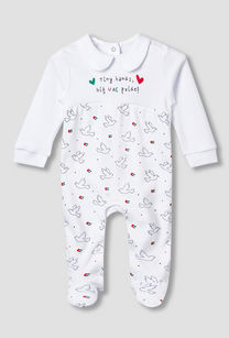 Juniors Cotton Collared Long Sleeves Sleepsuit with UAE National Day Print-undefined-image-1