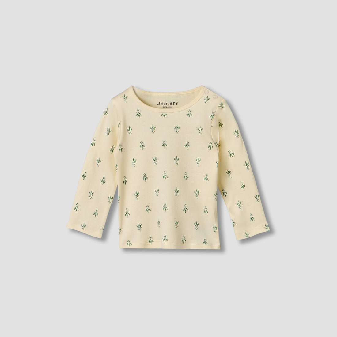 Pack of 2 Juniors Cotton Round Neck Long Sleeves Pyjama Set with Botanical Print