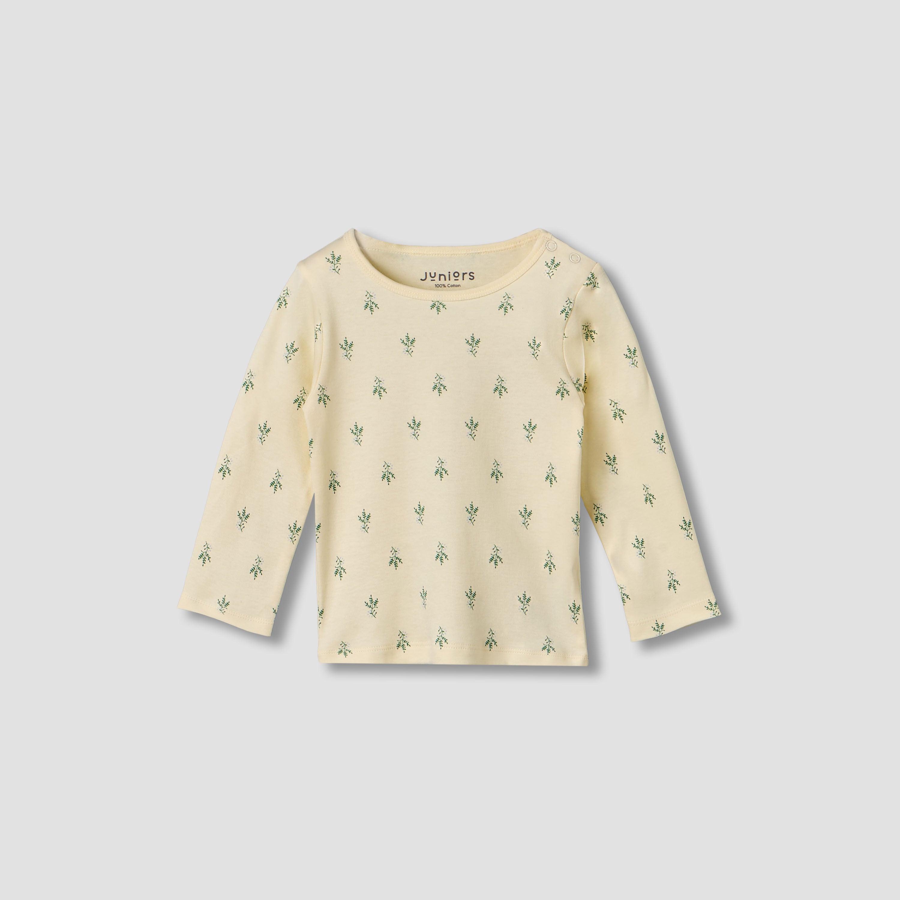 Pack of 2 Juniors Cotton Round Neck Long Sleeves Pyjama Set with Botanical Print