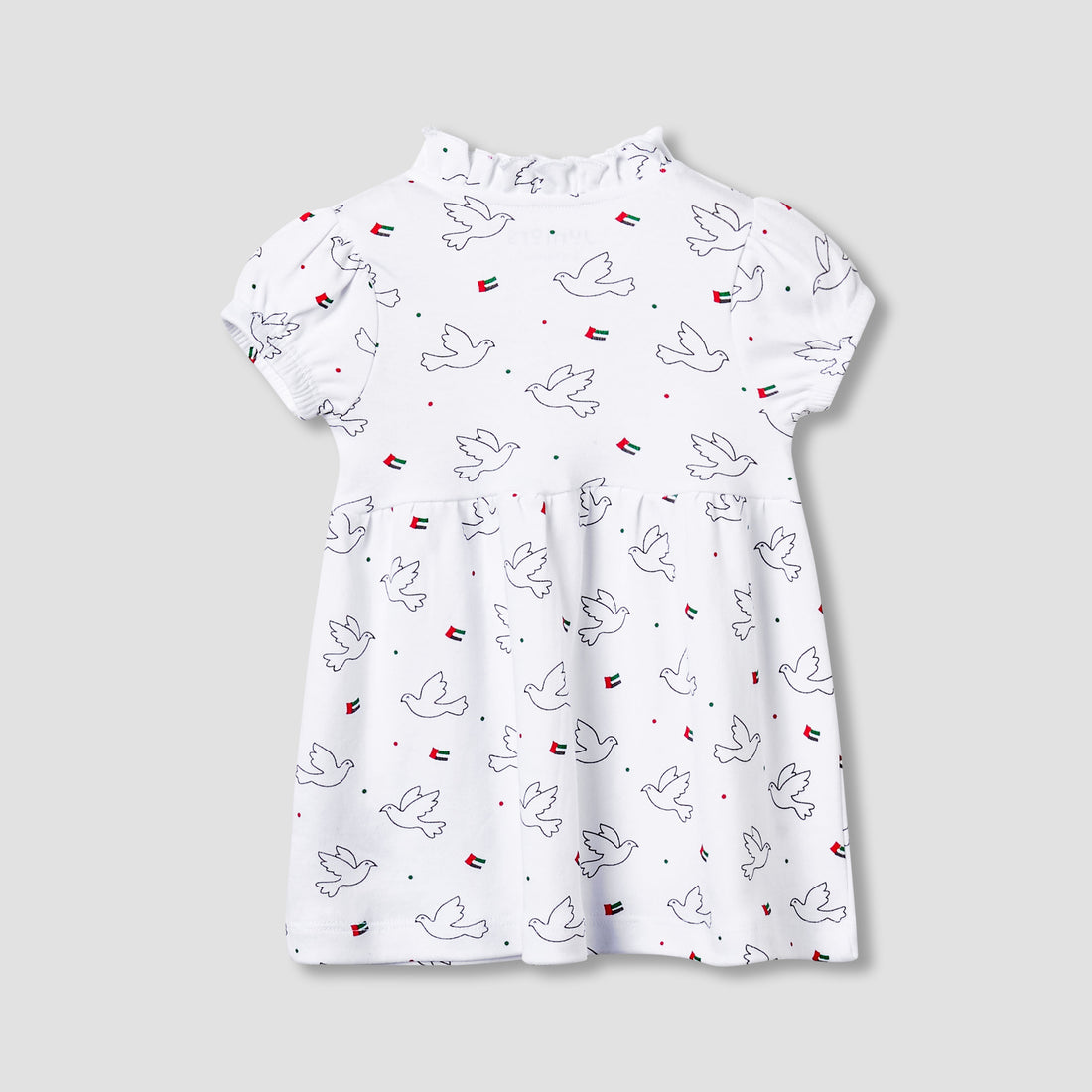 Juniors V-neck Short Sleeves Knee Length Dress with UAE National Day Print