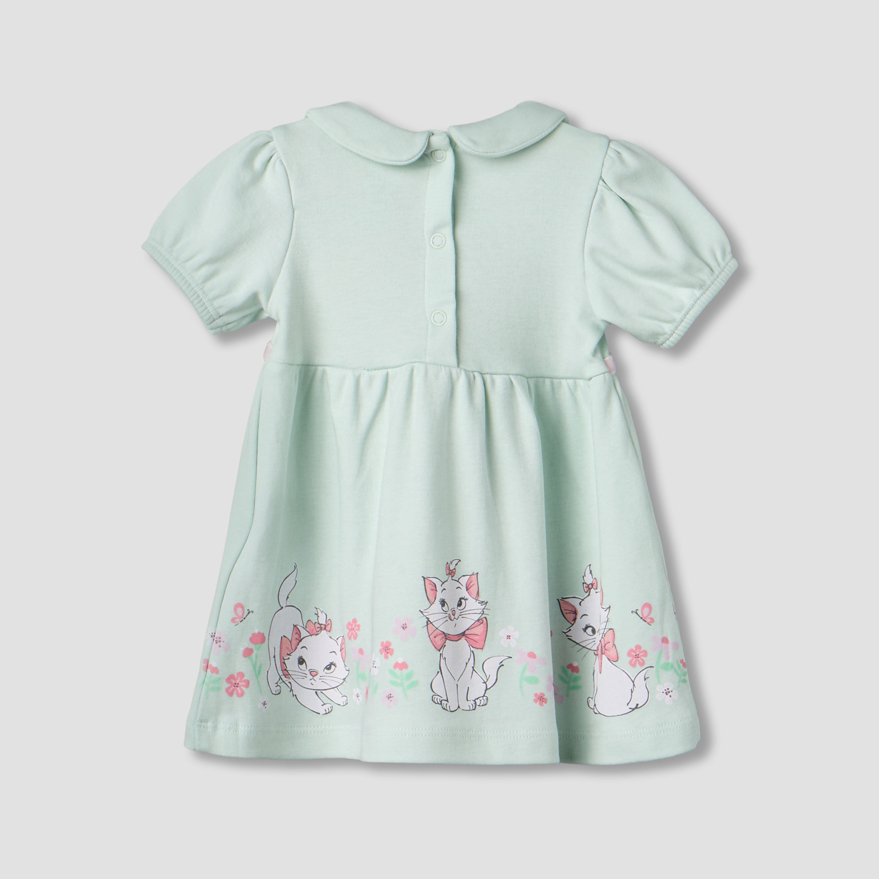 Disney Peter Pan Collar Short Sleeves Dress with Marie Print