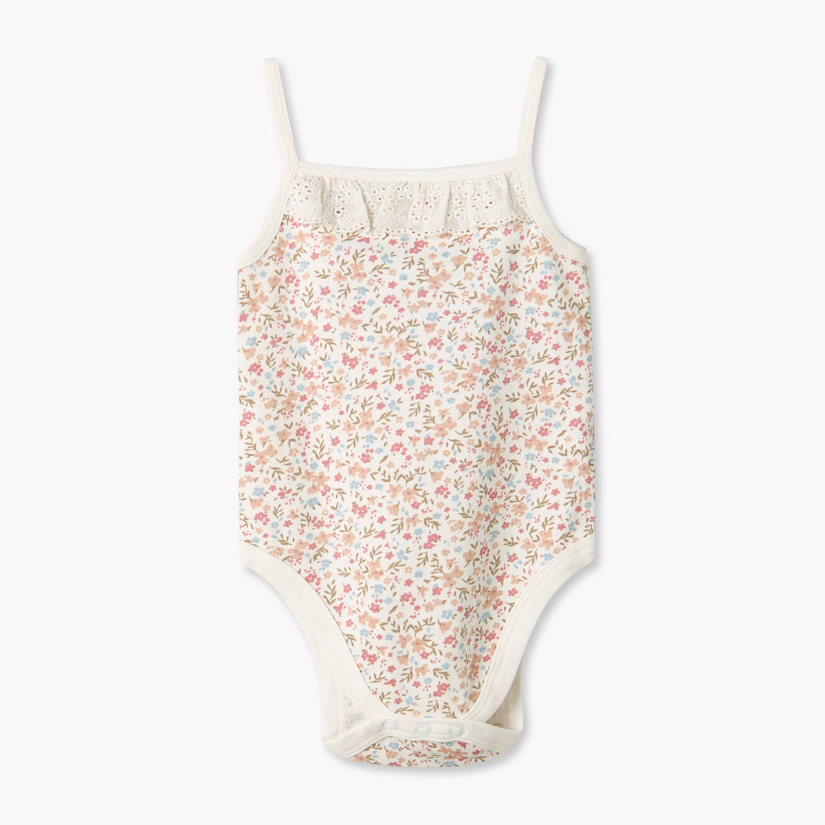 Pack of 2 Juniors Cotton Square Neck Sleeveless Bodysuit with Snap Button Closure