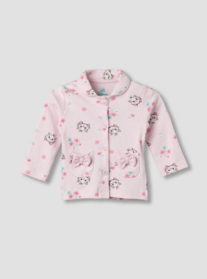 Disney Cotton Collared Neck Long Sleeve Pyjama Set with Marie Print-baby-girls-clothing-nightwear-pyjamasets-image-3