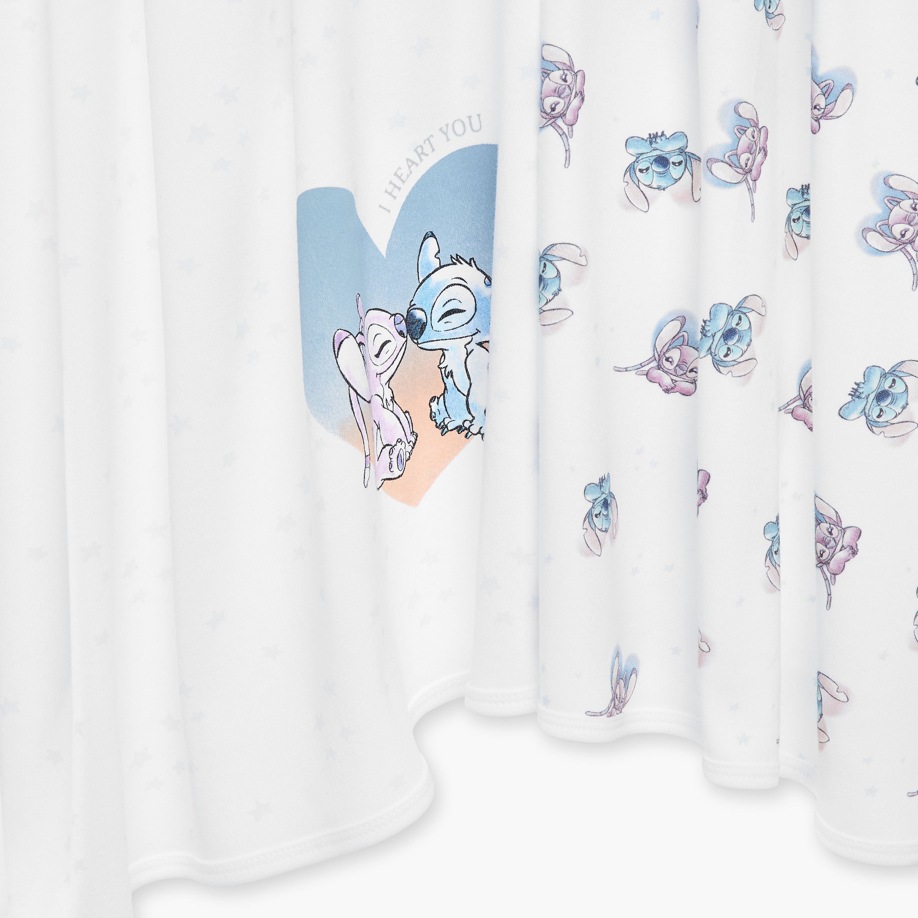 Disney 2-Piece Angel and Stitch Print Receiving Blanket Set - 60x60 cm