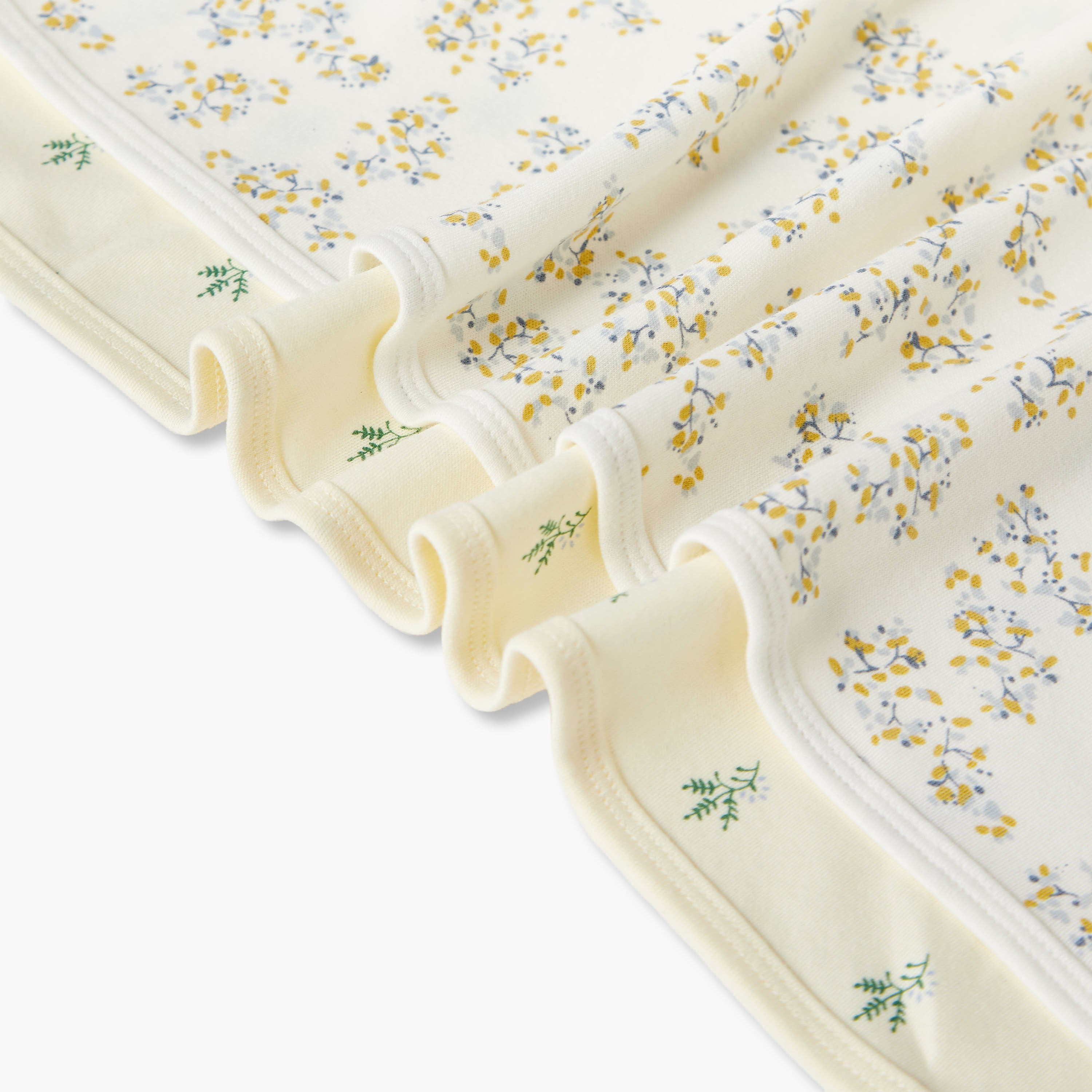 Pack of 2 Juniors Receiving Blanket with Floral Print