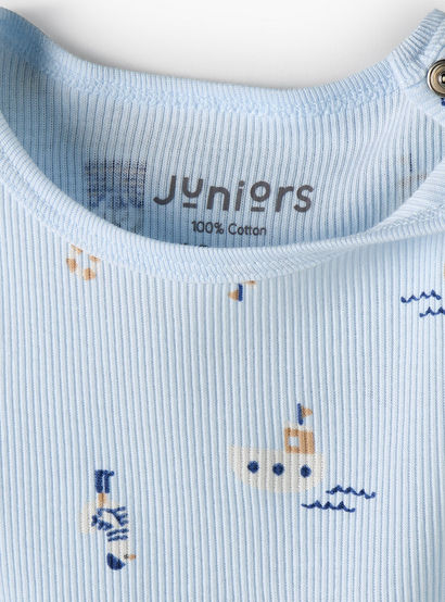 Pack of 3 Juniors Round Neck Sleeveless Bodysuit with Nautical Print-baby-boys-clothing-bodysuits-image-5