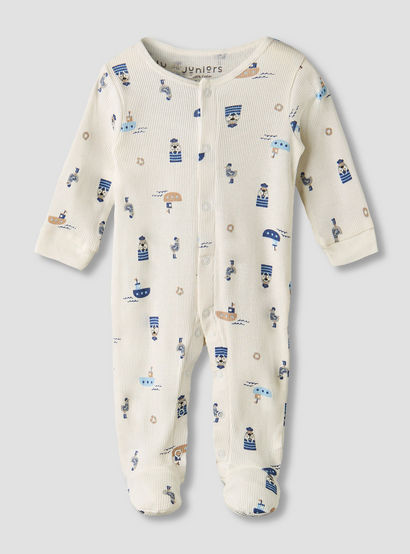 Pack of 2 Juniors Round Neck Long Sleeves Sleepsuit with Nautical Print-baby-boys-clothing-nightwear-sleepsuits-image-2