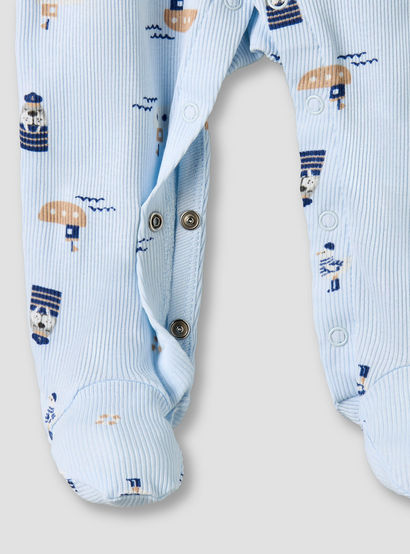 Pack of 2 Juniors Round Neck Long Sleeves Sleepsuit with Nautical Print-baby-boys-clothing-nightwear-sleepsuits-image-9