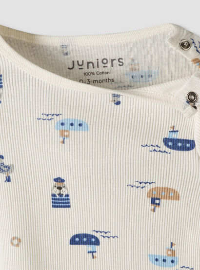 Pack of 2 Juniors Cotton Round Neck Long Sleeves Pyjama Set with Nautical Print-baby-boys-clothing-nightwear-pyjamasets-image-7