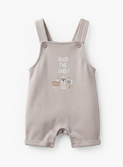Juniors Round Neck Short Sleeves T-shirt and Dungaree Set with Nautical Print-baby-boys-clothing-setsandcoords-image-4