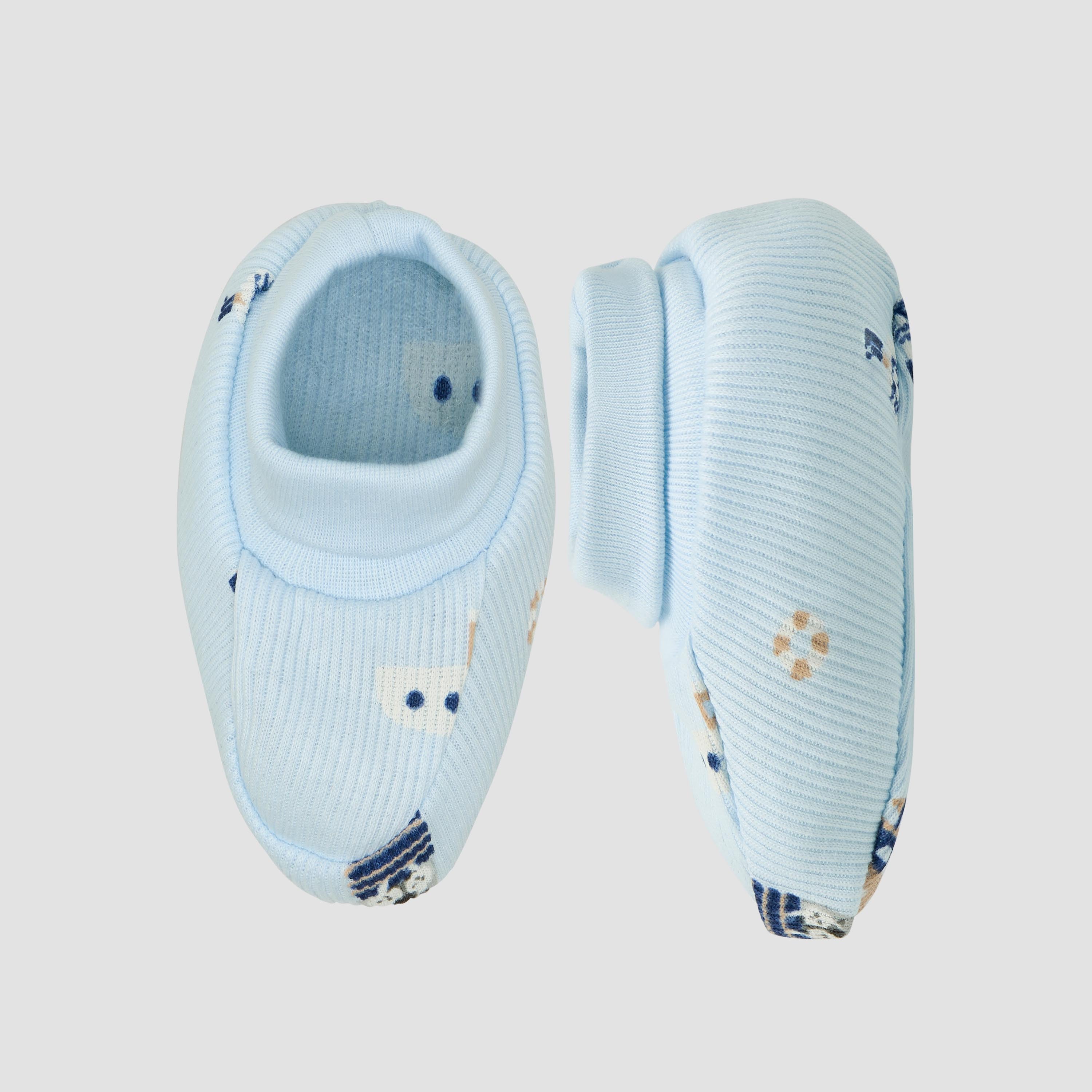 Pack of 2 Juniors Booties with Elasticated Cuff, Printed