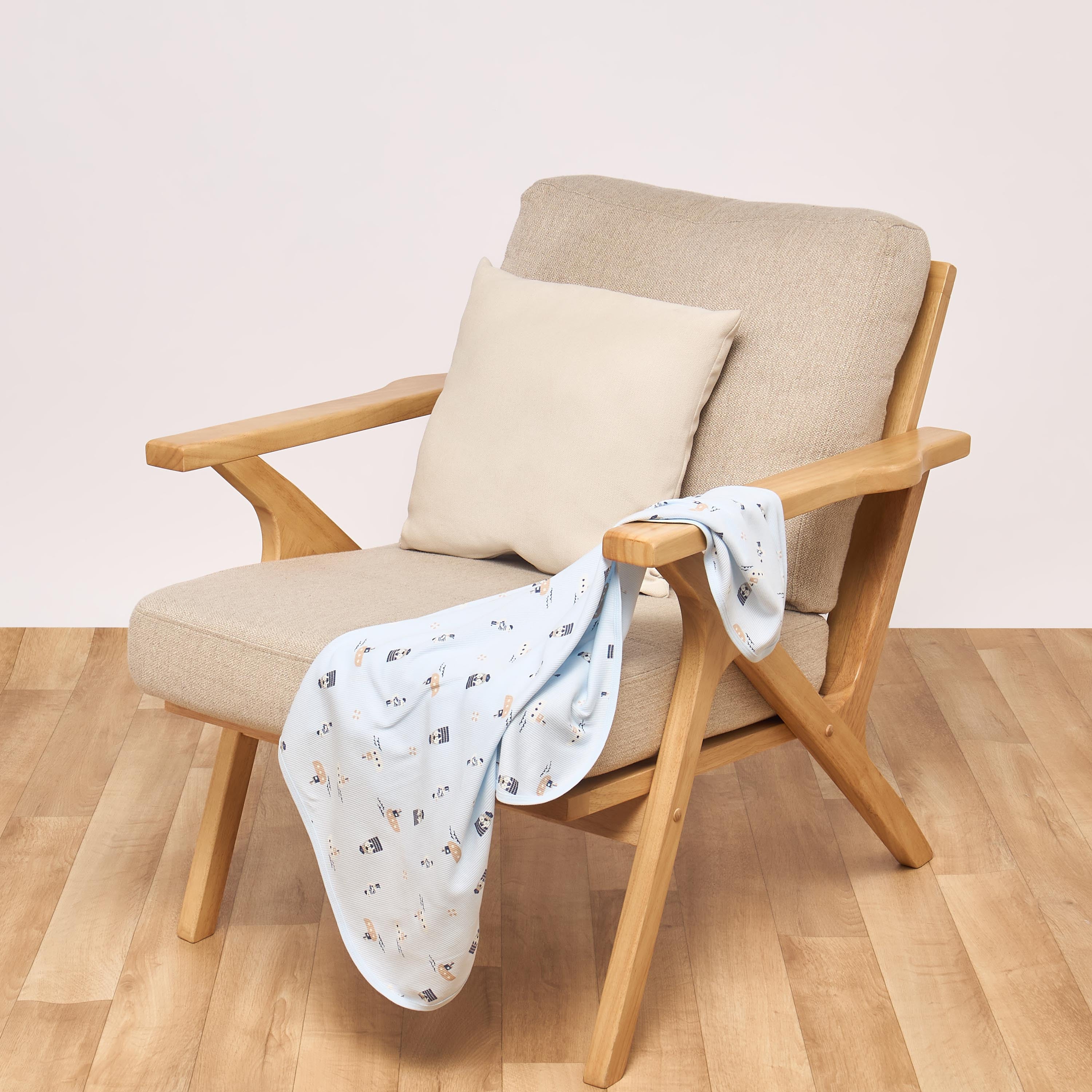 Pack of 2 Juniors Receiving Blanket with Nautical Print