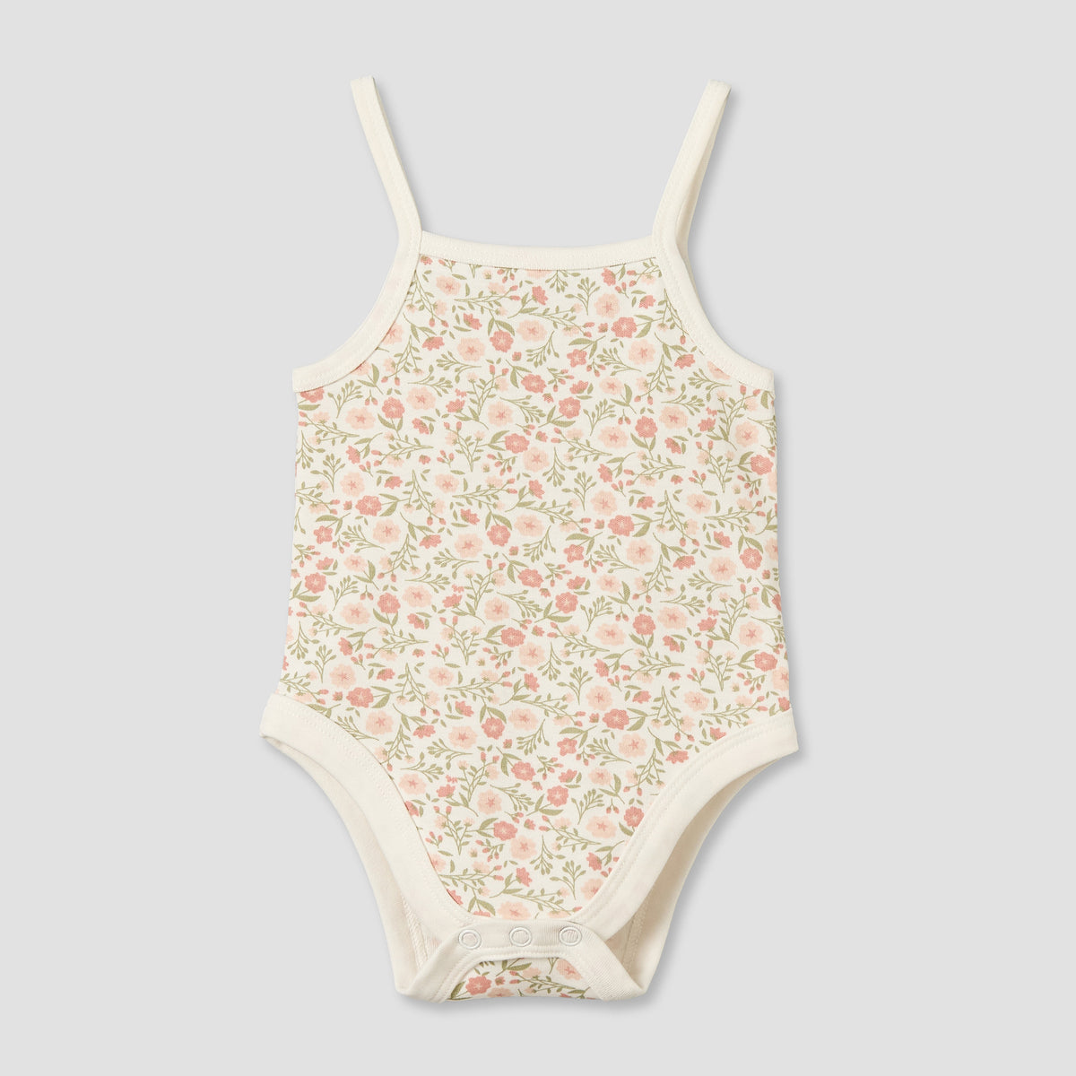 Pack of 3 Juniors Cotton Strappy Bodysuit with Floral Print