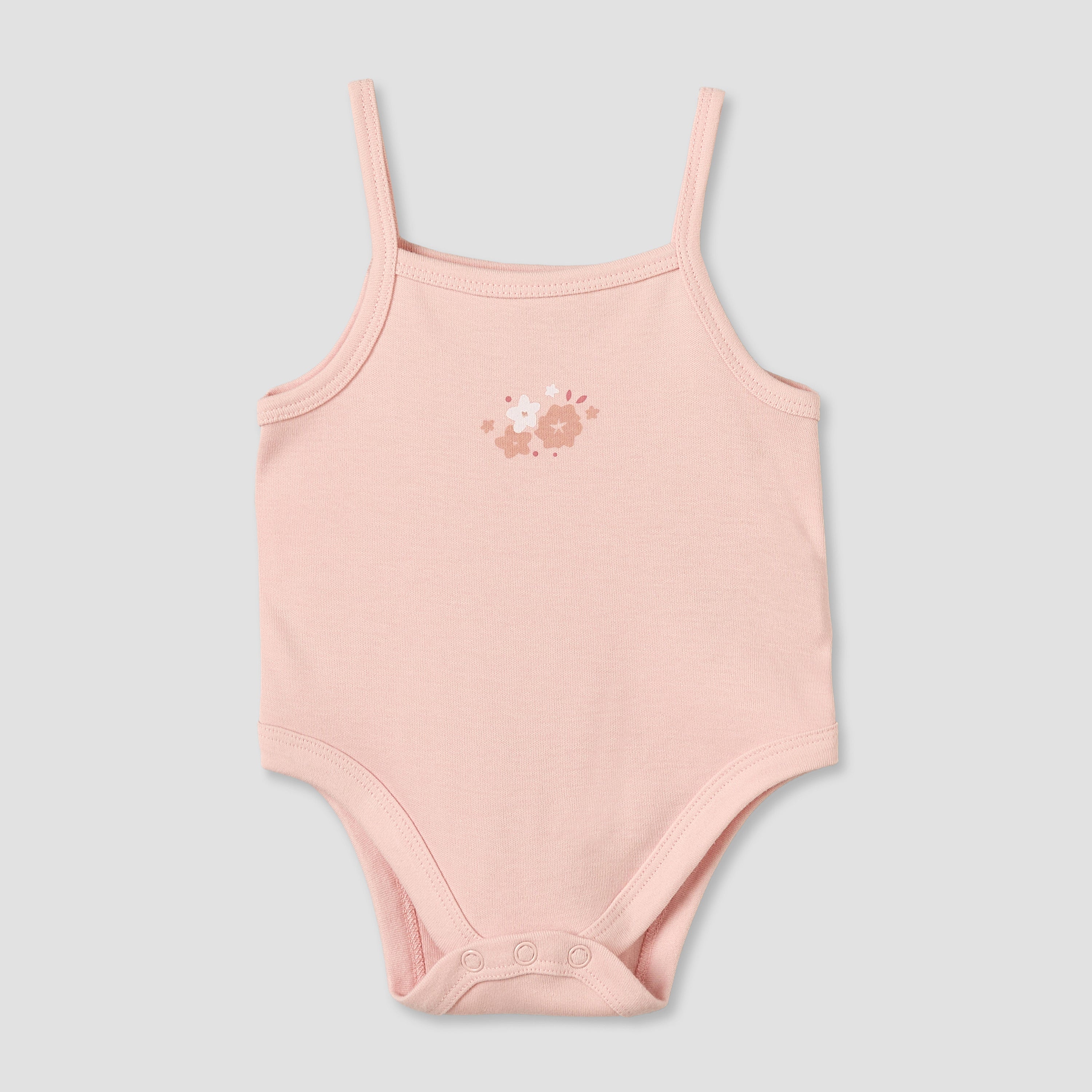 Pack of 3 Juniors Cotton Strappy Bodysuit with Floral Print