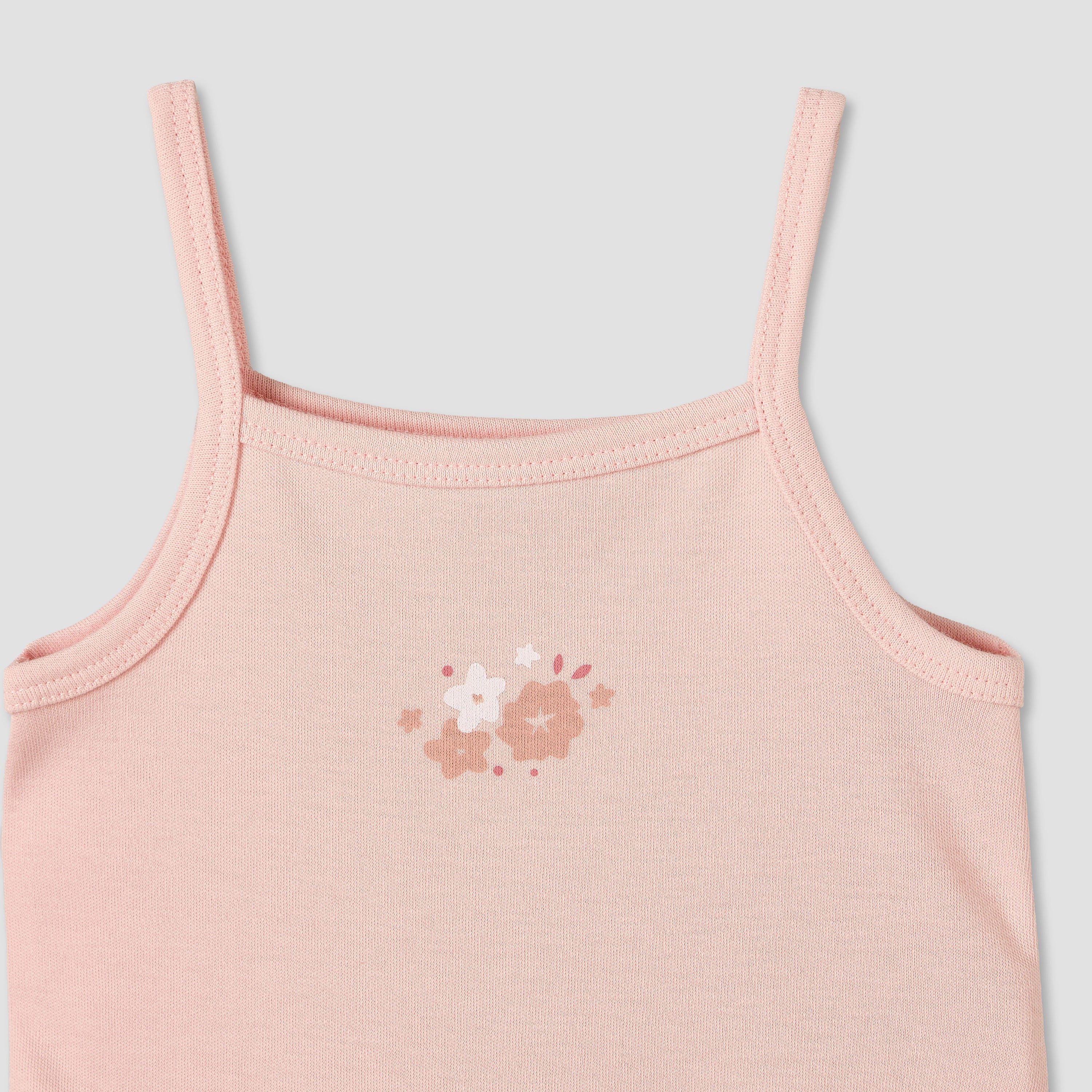 Pack of 3 Juniors Cotton Strappy Bodysuit with Floral Print