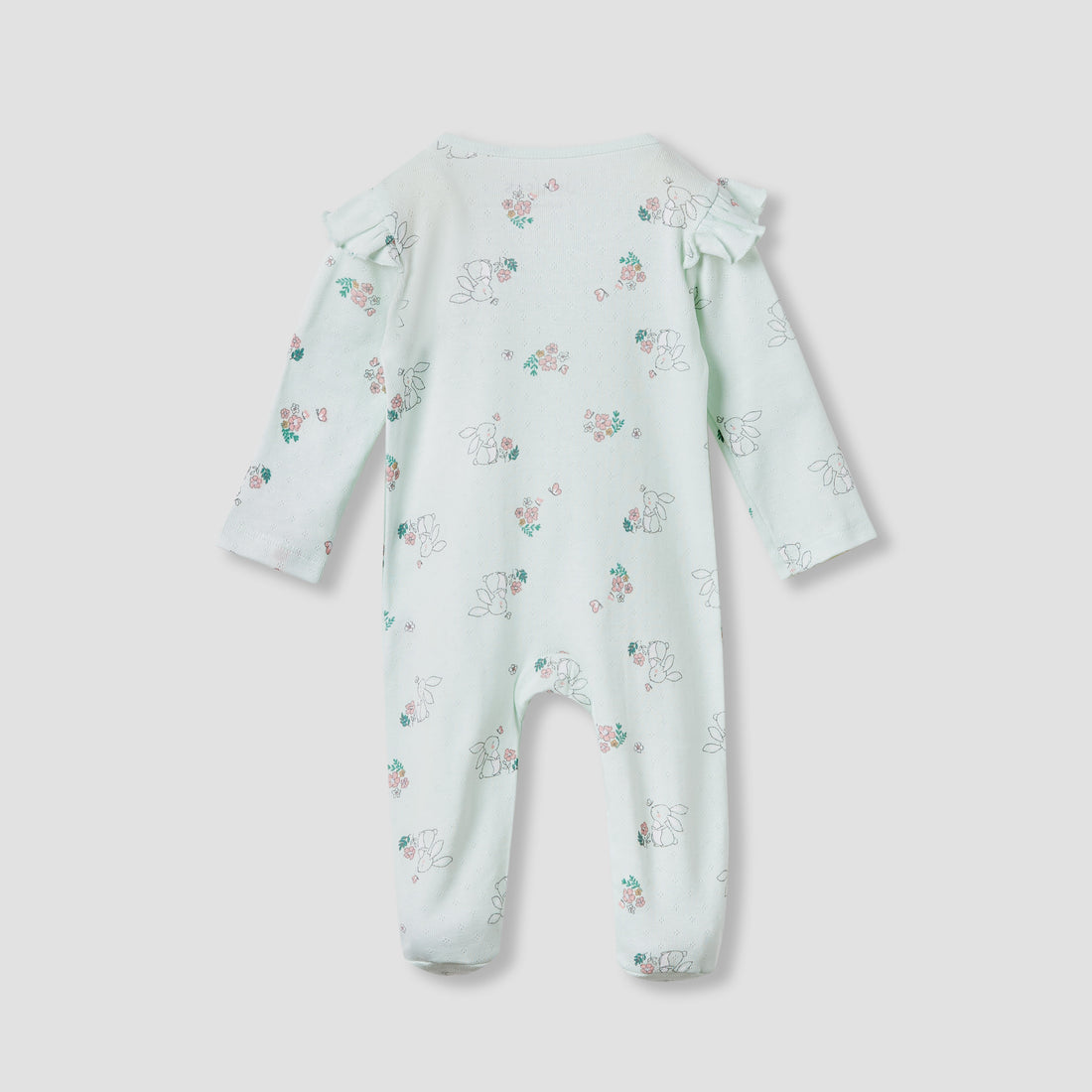 Juniors Printed Sleepsuit with Long Sleeves and Zip Closure