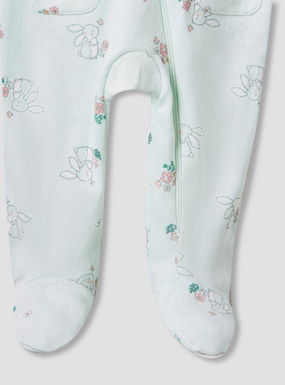 Juniors Printed Sleepsuit with Long Sleeves and Zip Closure-baby-girls-clothing-nightwear-sleepsuits-image-4