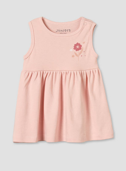 Pack of 3 Juniors Round Neck Knee Length A-line Dress with Floral Print-baby-girls-clothing-dressesandjumpsuits-image-4