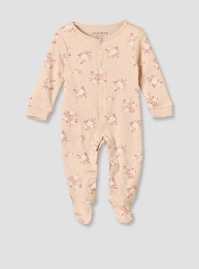 Pack of 3 Juniors Cotton Crew Neck Long Sleeves Sleepsuit with Floral Print-baby-girls-clothing-nightwear-sleepsuits-image-3