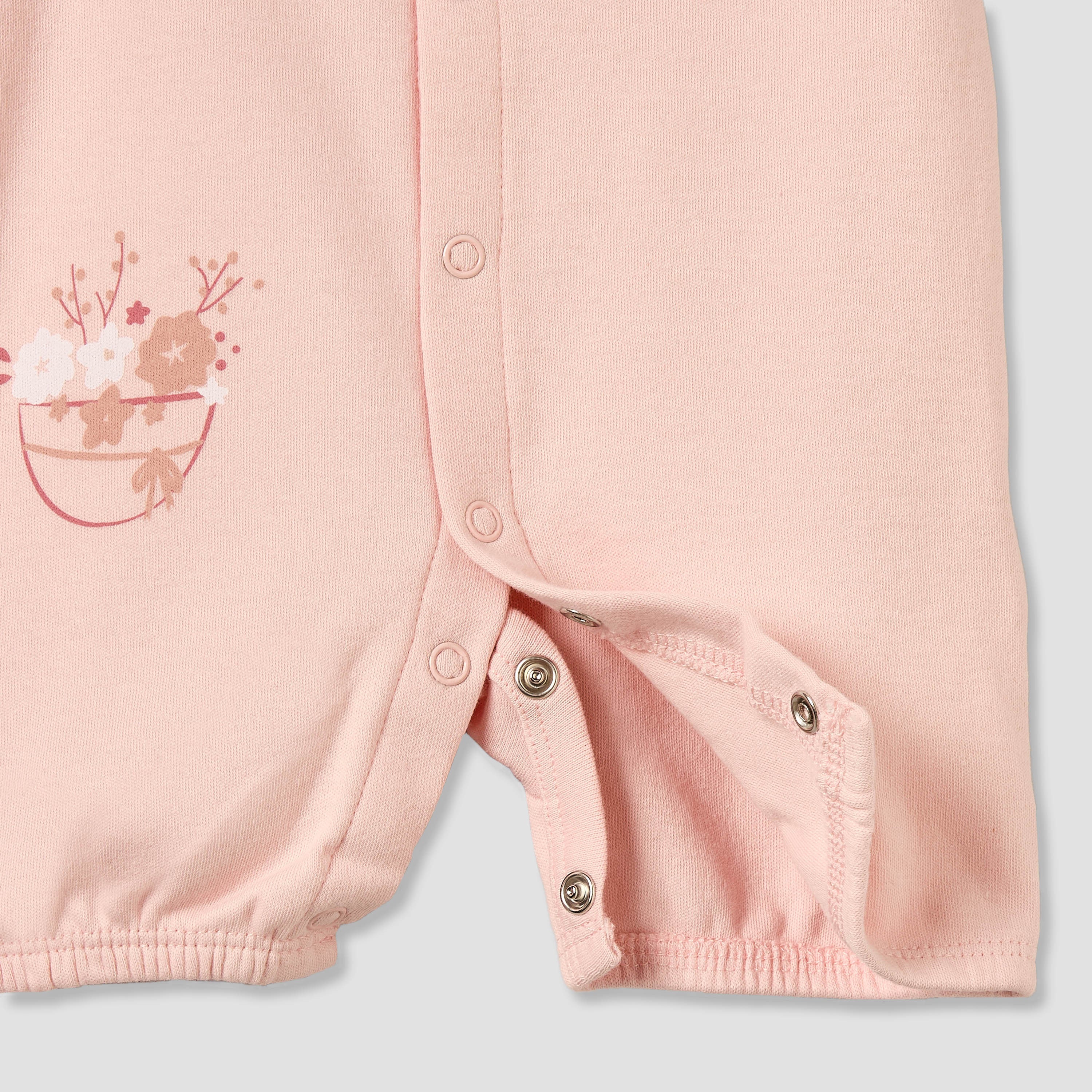 Pack of 3 Juniors Round Neck Short Sleeves Romper with Floral Print
