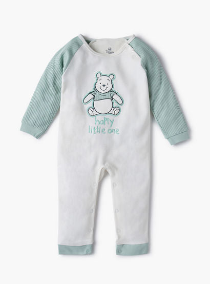 Disney Winnie The Pooh Embroidered Sleepsuit with Long Sleeves-baby-boys-clothing-nightwear-sleepsuits-image-1
