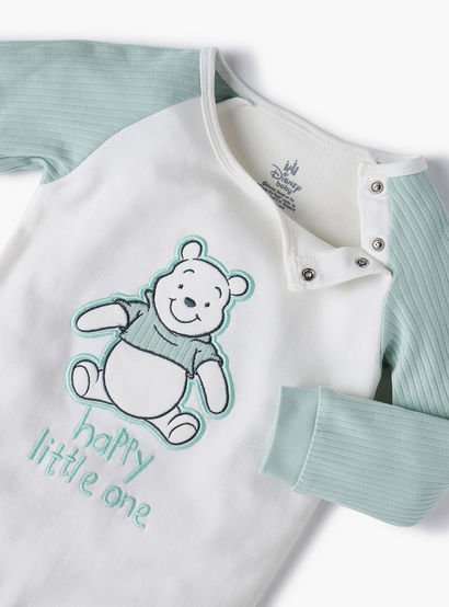 Disney Winnie The Pooh Embroidered Sleepsuit with Long Sleeves-baby-boys-clothing-nightwear-sleepsuits-image-3