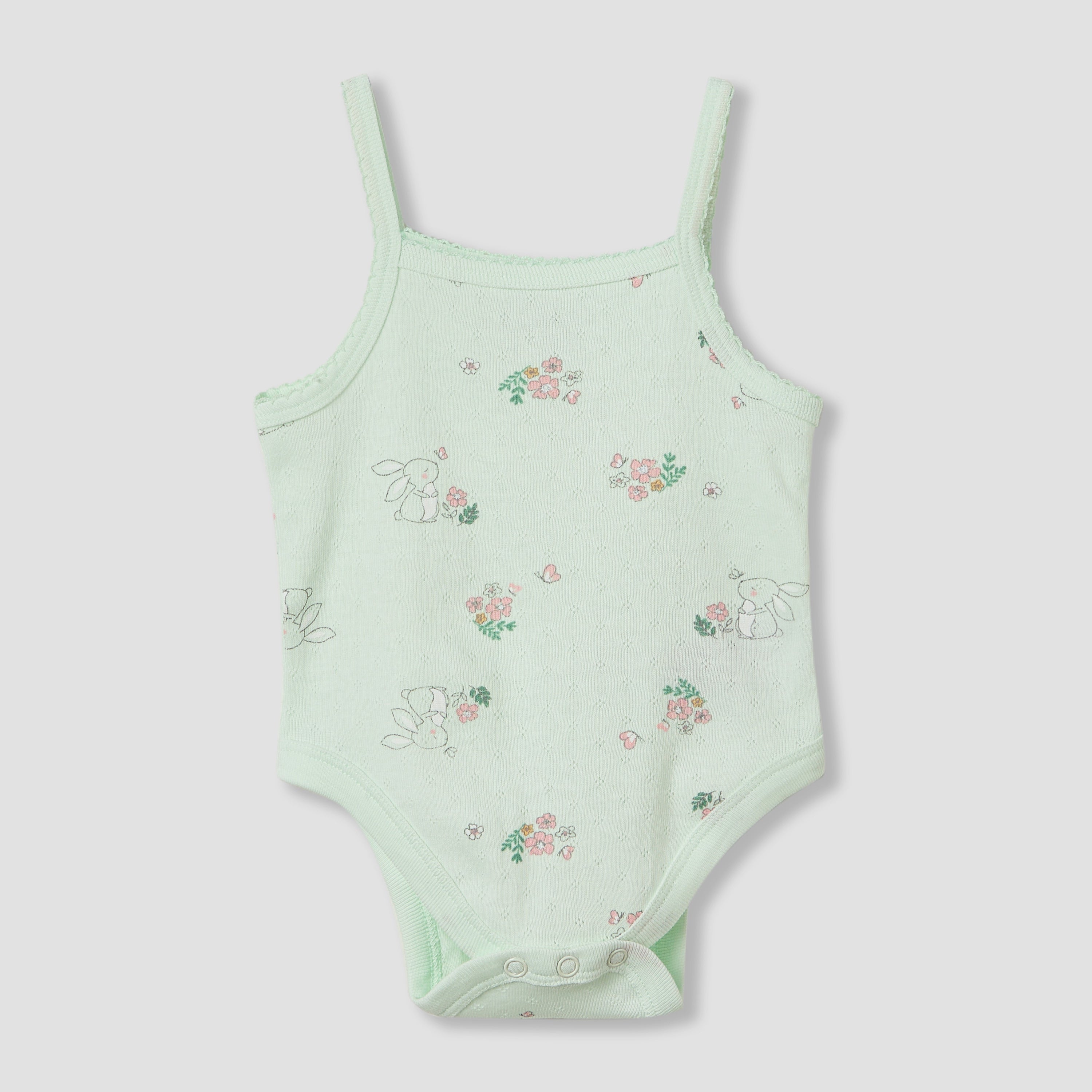 Juniors Floral Print Sleeveless Bodysuit - Set of 2
