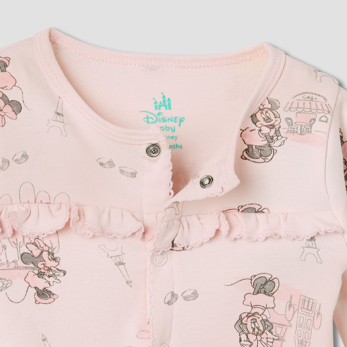 Disney Minnie Mouse Print Sleepsuit with Long Sleeves