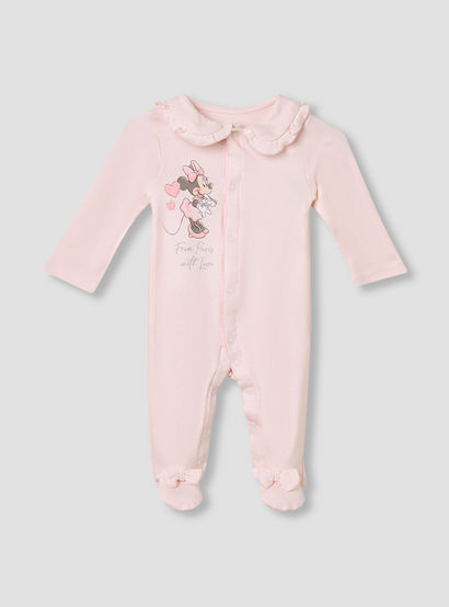 Disney Minnie Mouse Print Sleepsuit with Long Sleeves-baby-girls-clothing-nightwear-sleepsuits-image-1