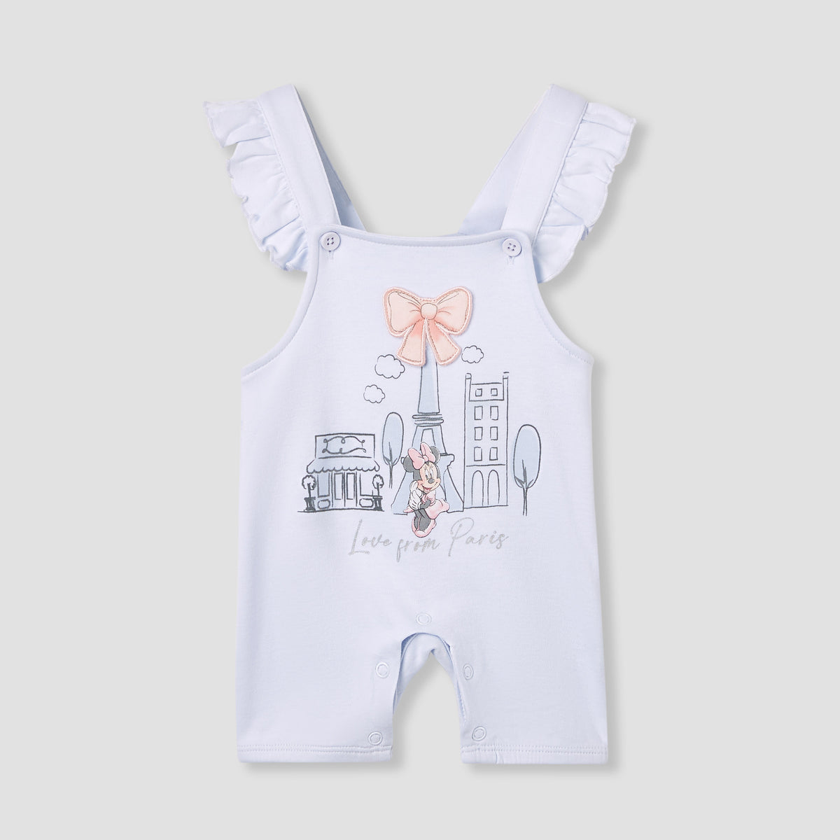 Disney Minnie Mouse Print Dungaree and Solid Top Set
