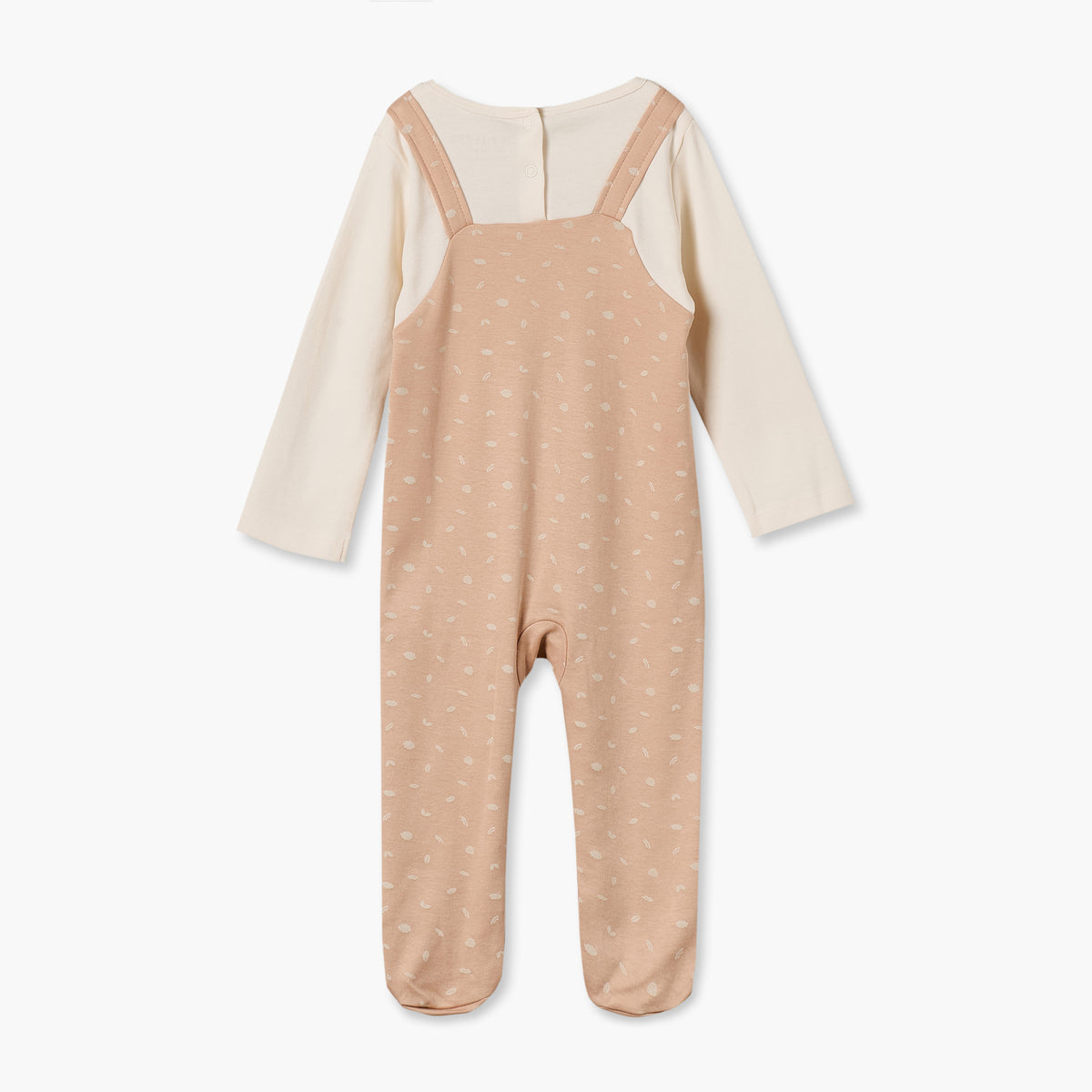 Juniors Cotton Crew Neck Long Sleeves Sleepsuit with Leaf Print