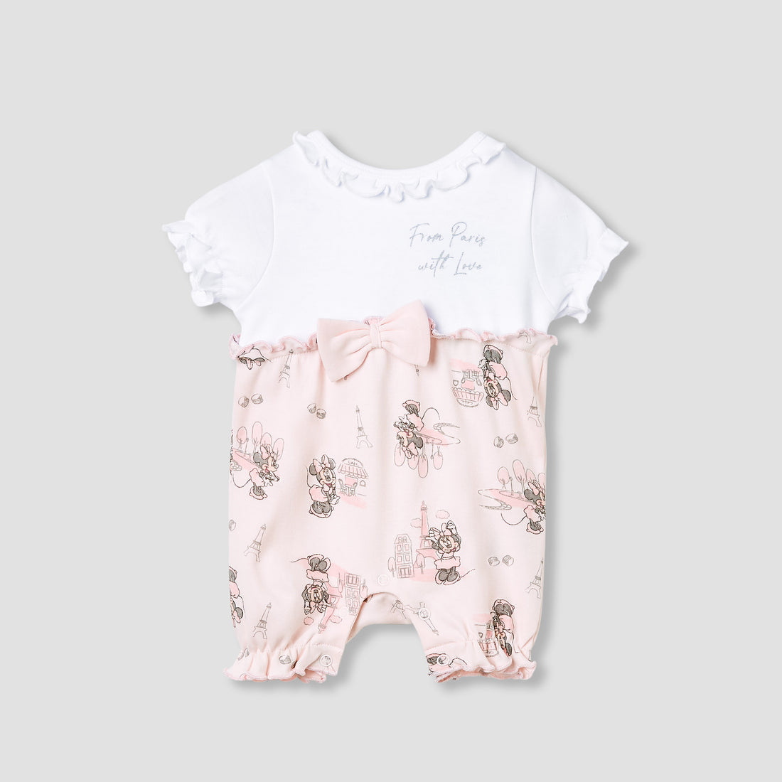 Disney Minnie Mouse Print Romper with Puff Sleeves