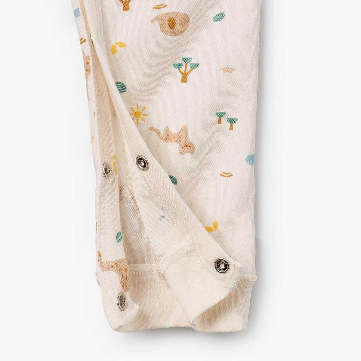 Juniors Cotton V-Neck Long Sleeves Sleepsuit with Safari Print