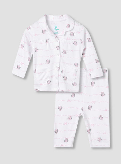 Disney Minnie Mouse Print Shirt and Pyjama Set-baby-girls-clothing-nightwear-pyjamasets-image-1