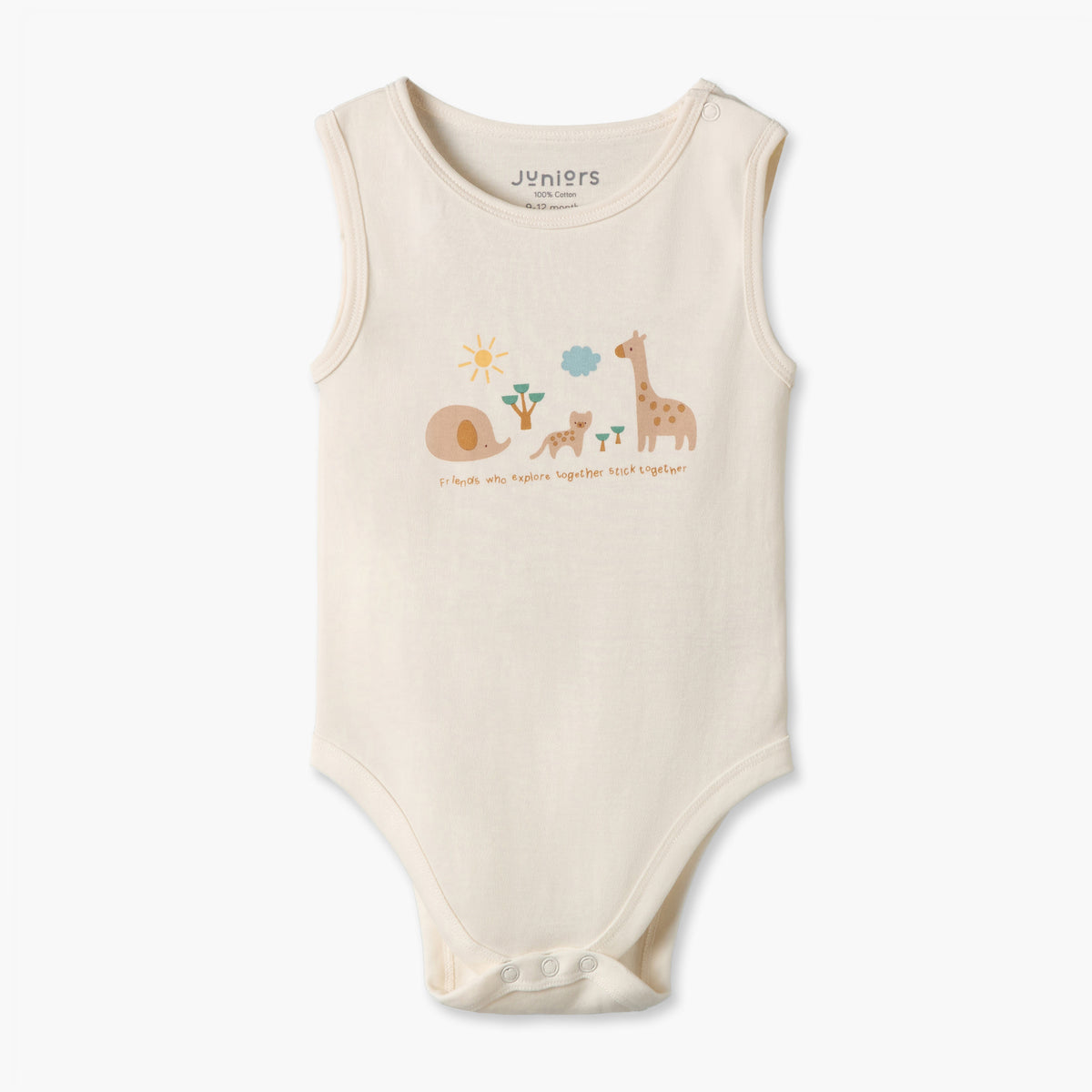 Pack of 2 Juniors Round Neck Sleeveless Bodysuit with Assorted Design