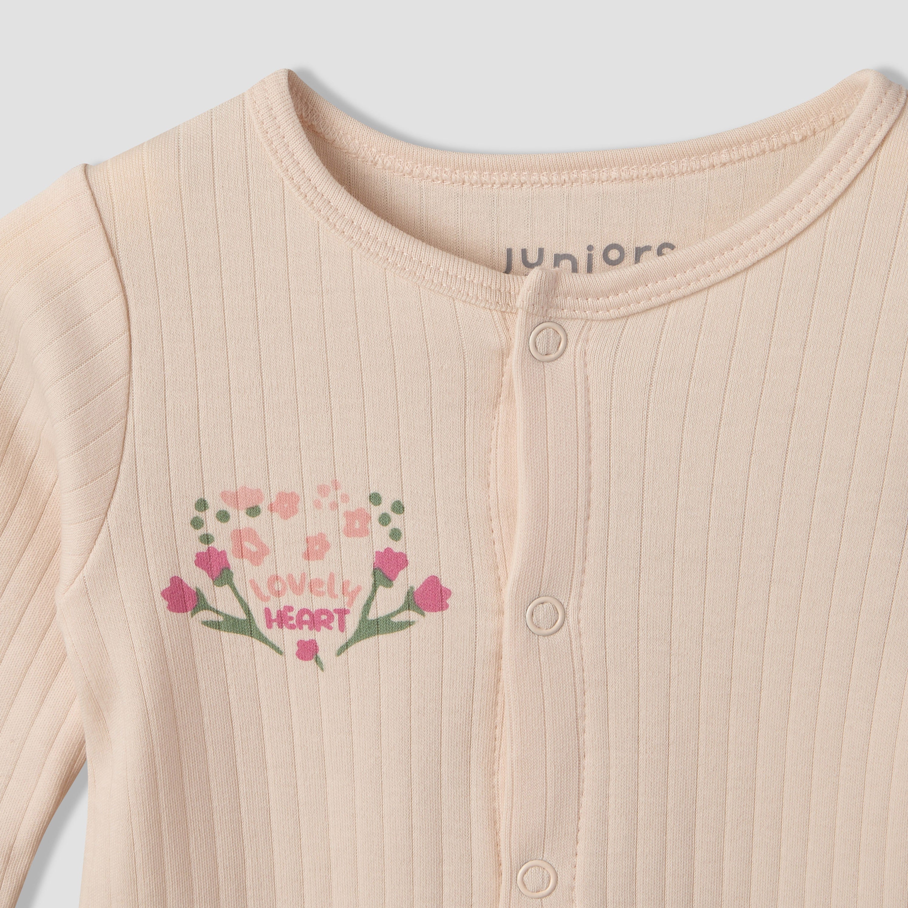 Juniors Round Neck Long Sleeves Sleepsuit with Romper