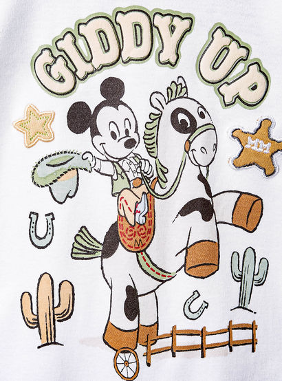 Disney Mickey Mouse Print Sleepsuit with Long Sleeves and Button Closure-baby-boys-clothing-nightwear-sleepsuits-image-5