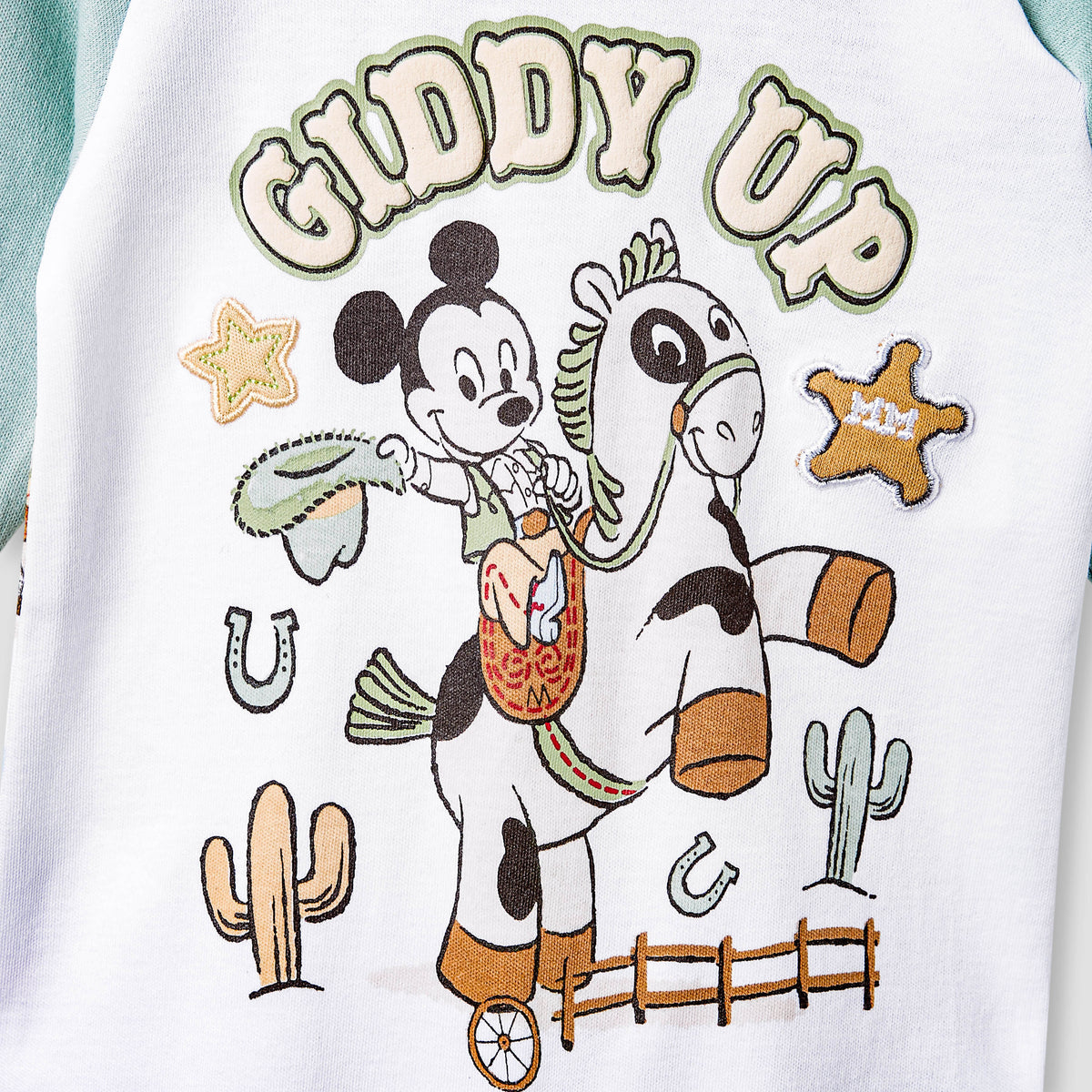 Disney Mickey Mouse Print Sleepsuit with Long Sleeves and Button Closure