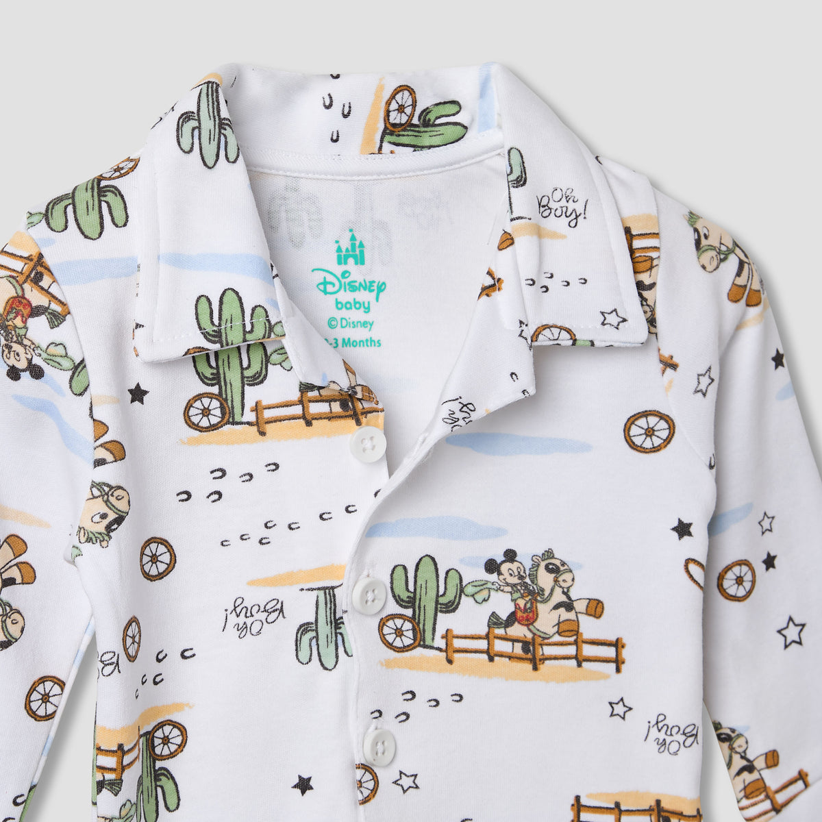 Disney Mickey Mouse Print Shirt and Pyjama Set
