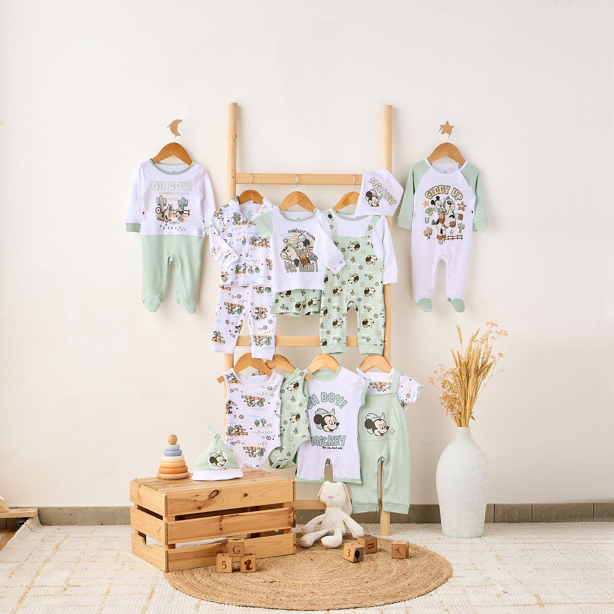 Disney Mickey Mouse Print Shirt and Pyjama Set