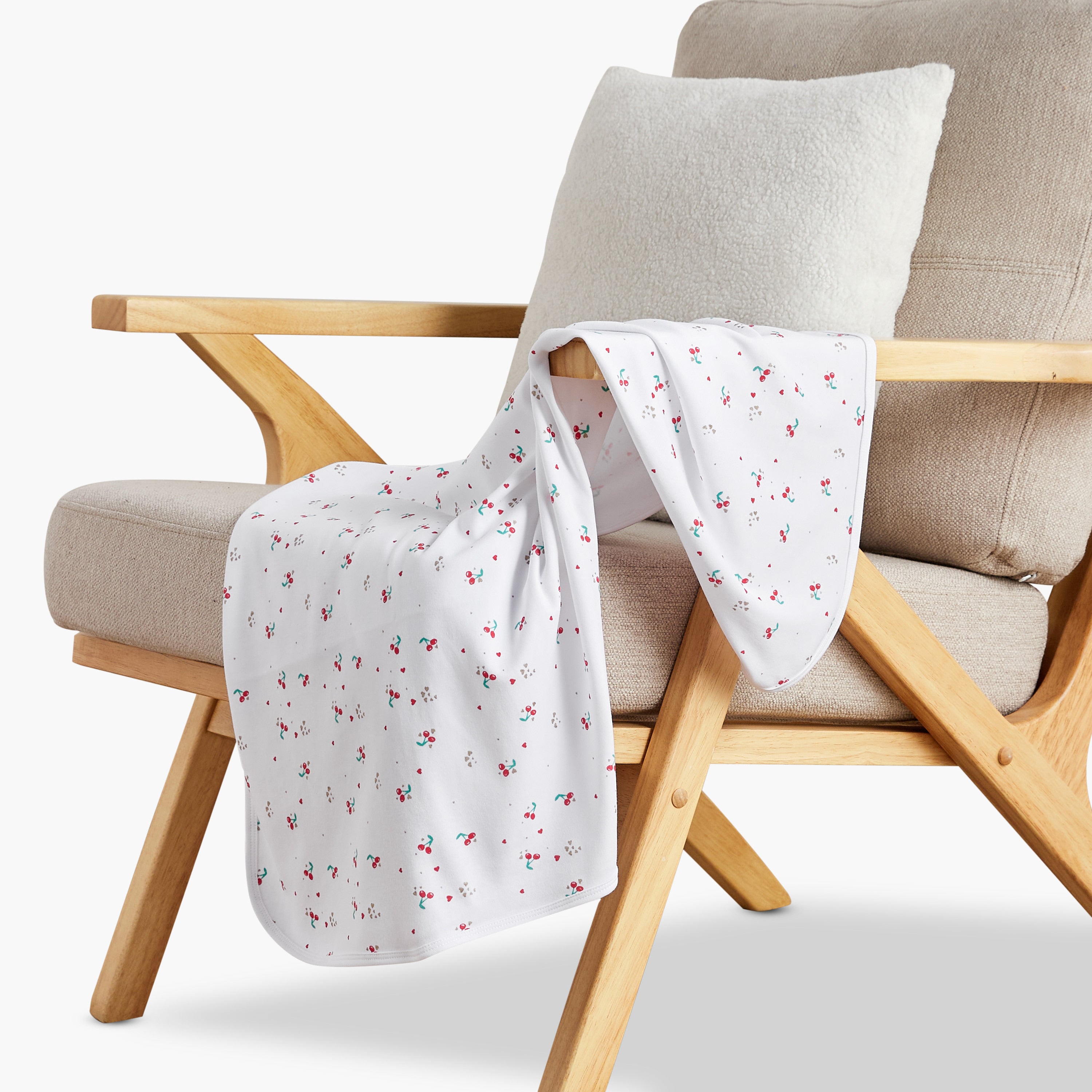 Juniors Cherry Print Receiving Blanket - 70x70 cm