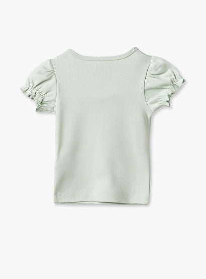 Juniors Round Neck Short Sleeves Top and Dungaree Set with Floral Print-baby-girls-clothing-setsandcoords-image-5