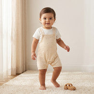 Juniors Crew Neck Short Sleeves T-shirt and Dungaree Set with Floral Print-undefined-image-1