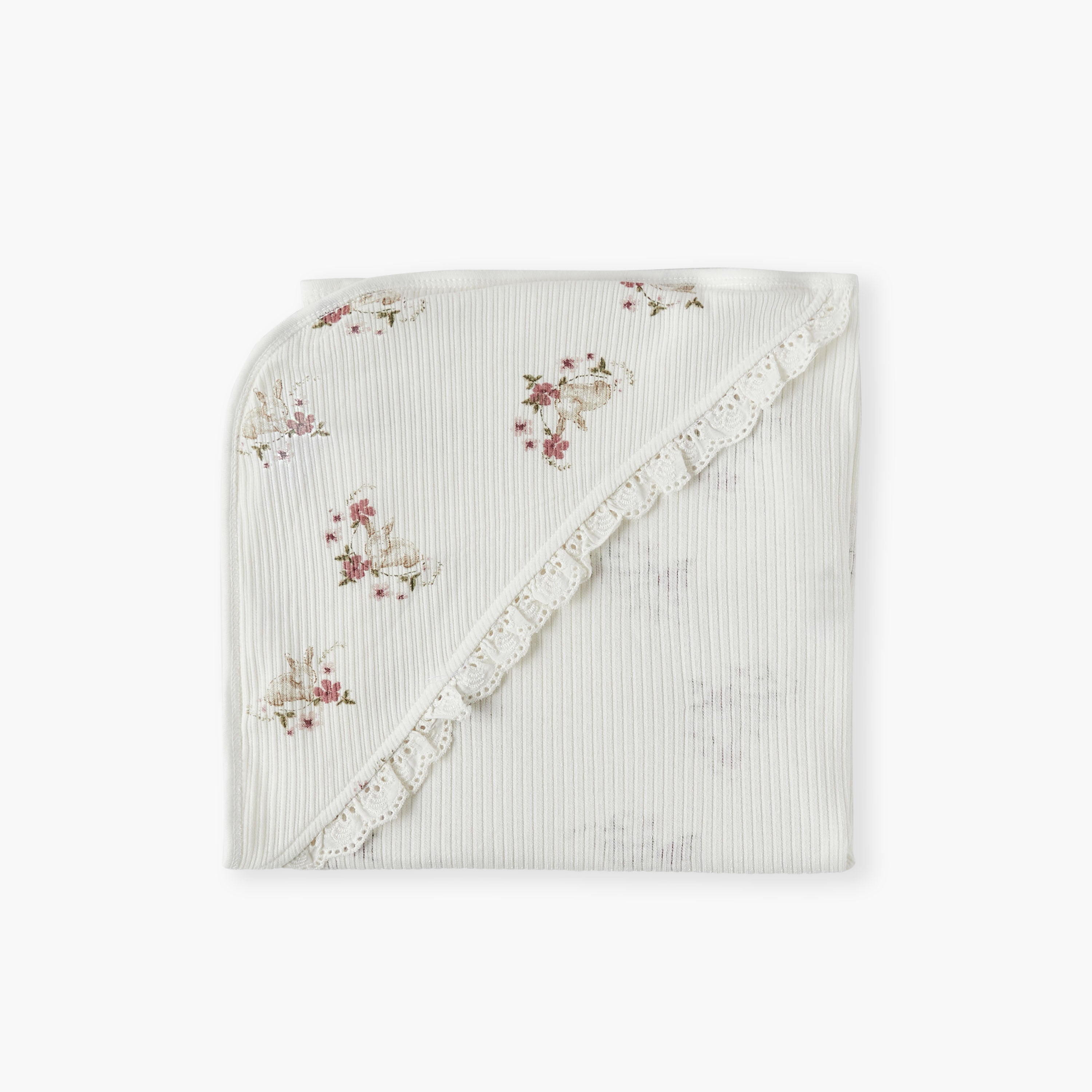 Juniors All-Over Bunny Print Receiving Blanket - 70x70 cm