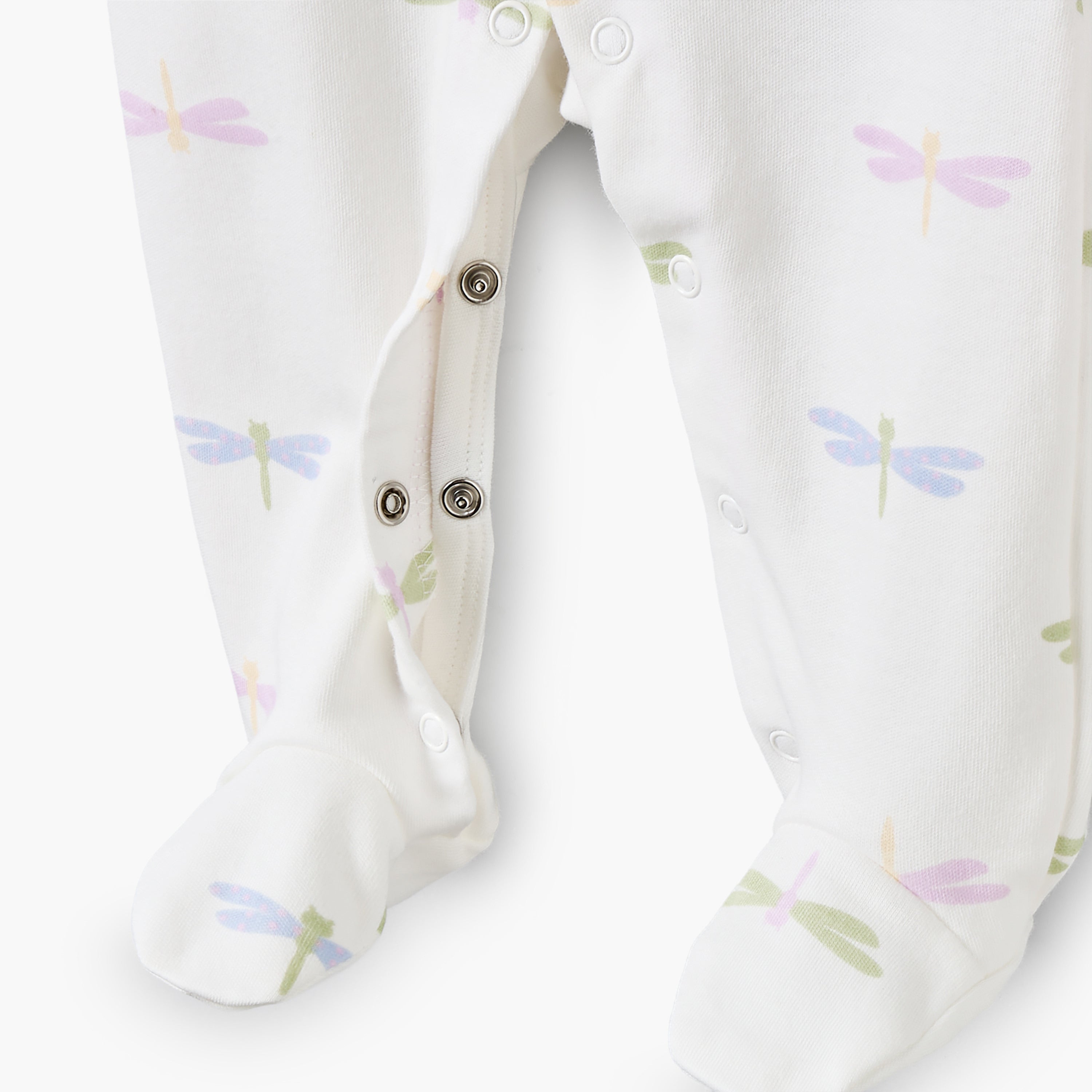 Juniors Cotton Crew Neck Long Sleeves Sleepsuit with Dragonfly Print