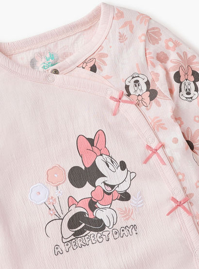 Disney Minnie Mouse Print Closed Feet Sleepsuit with Long Sleeves-baby-girls-clothing-nightwear-sleepsuits-image-3