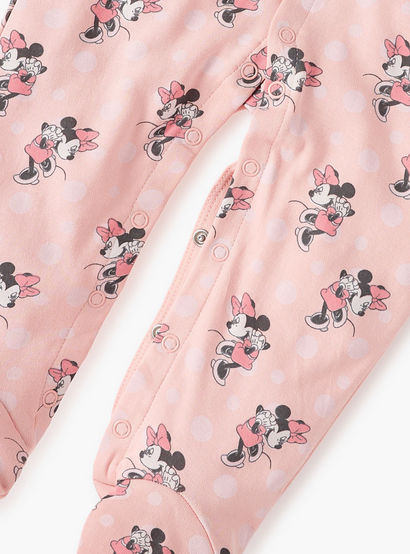 Disney All-Over Minnie Mouse Print Closed Feet Sleepsuit with Long Sleeves-baby-girls-clothing-nightwear-sleepsuits-image-4