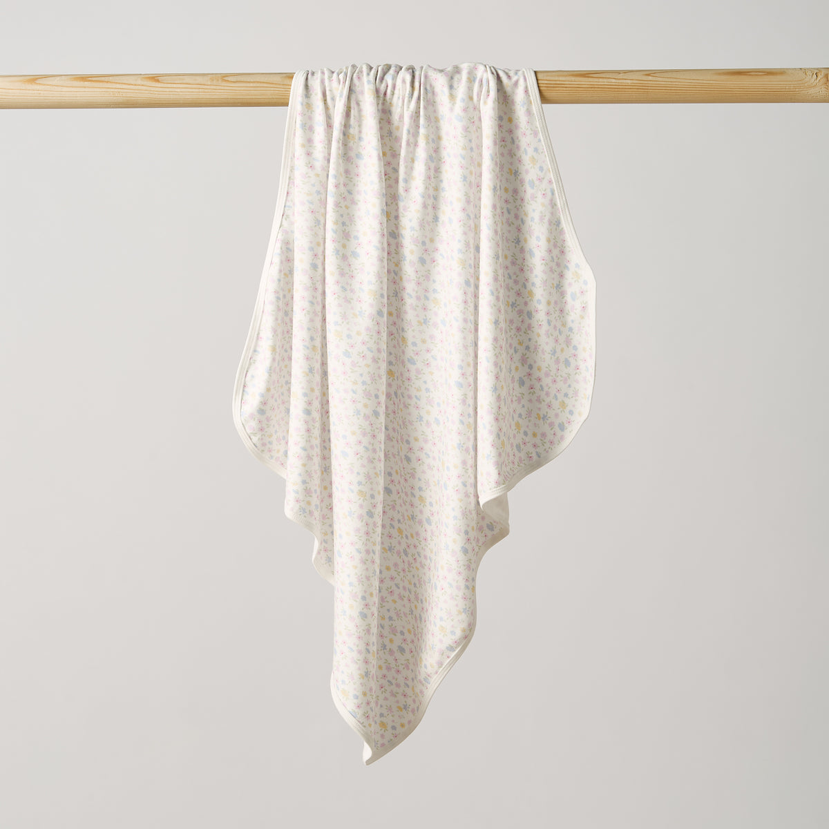 Juniors Receiving Blanket with Floral Print - White / 0-6 mths