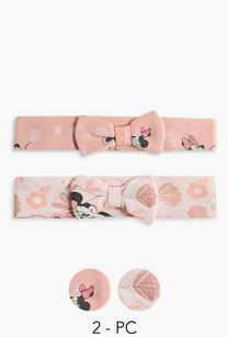 Disney Minnie Mouse Print Headband with Bow Detail - Set of 2-undefined-image-1