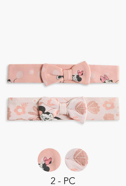 Disney Minnie Mouse Print Headband with Bow Detail - Set of 2-undefined-image-1